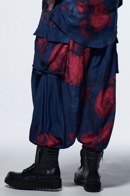 《予約品》 WideCargoPants / ブルー&レッド 【kiryuyrik】 2023年4月以降入荷予定