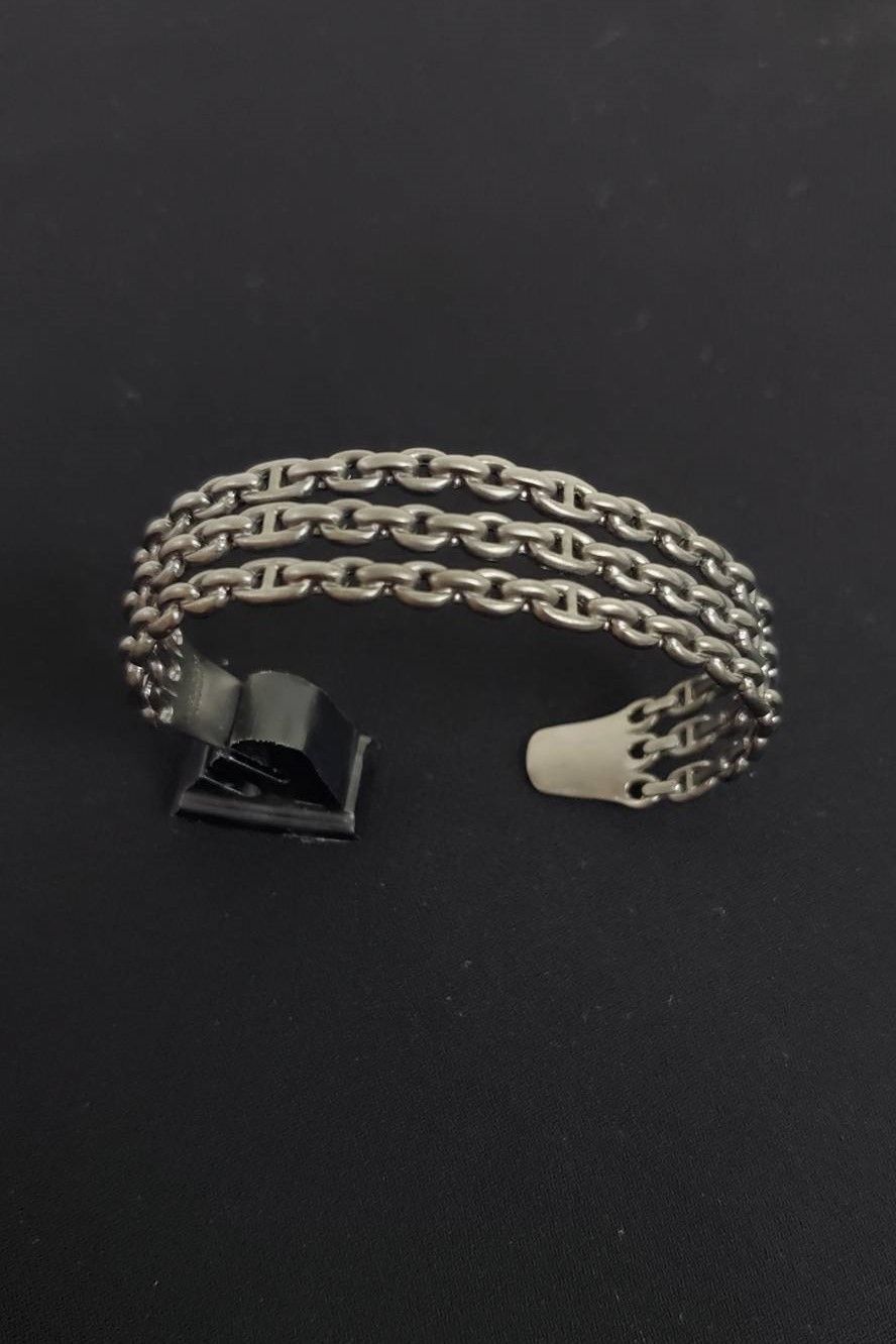 IVXLCDM - MARINA TRIPLE CHAIN BANGLE / SV925.MATTE BK | BRYAN IVXLCDM - MARINA TRIPLE CHAIN BANGLE / SV925.MATTE BK | BRYAN
