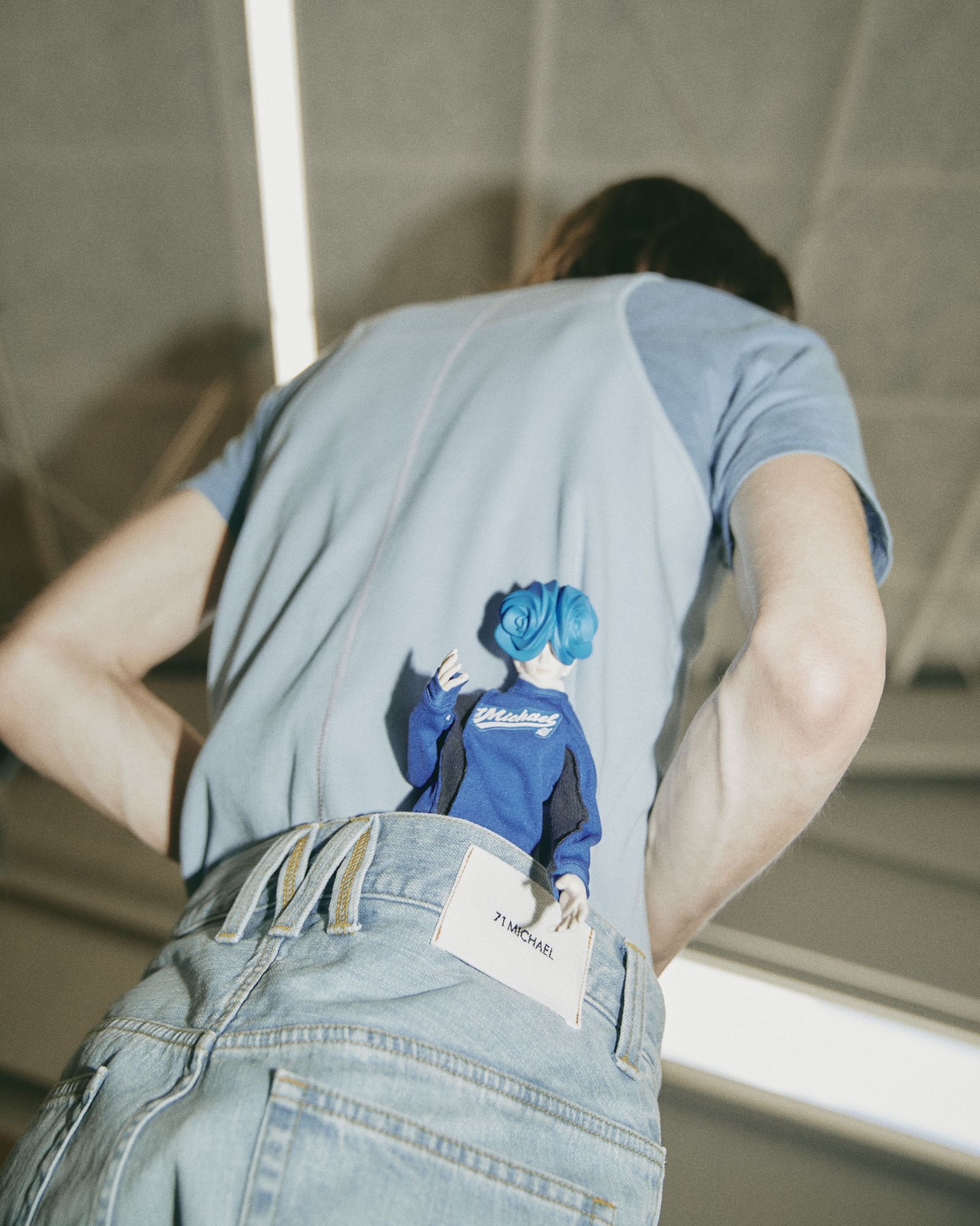 16スター☆デニムパンツ ライトインディゴブルー「71MICHAELミッシェル」