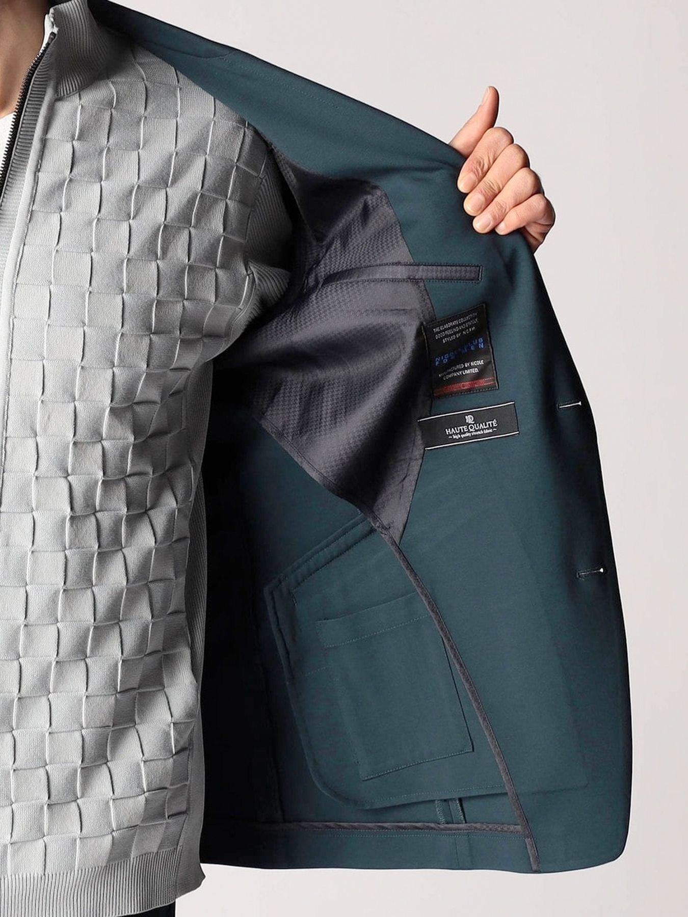 スムースジャージ2Bジャケット / ブラック 【NICOLE CLUB FOR MEN】