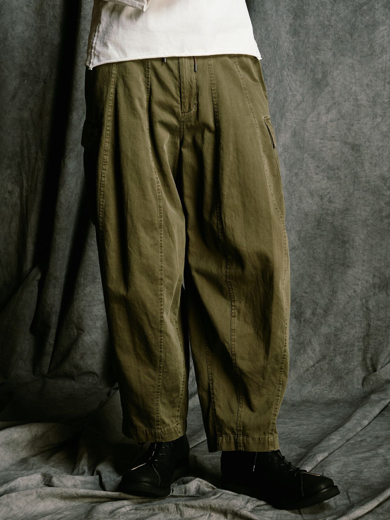 【予約品 4月19日(日) 18時締切】sulfur dyed light easy cargo / 硫化染め ライトイージーカーゴパンツ / フェードカーキ