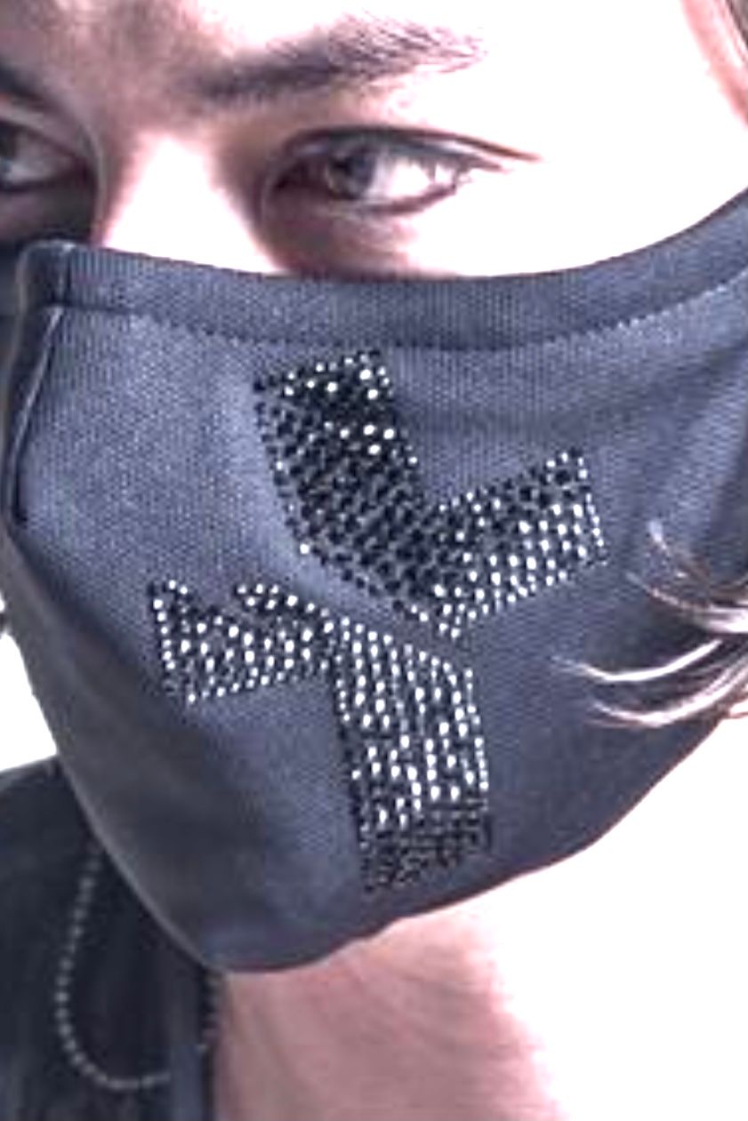 CrossスワロフスキーFaceCover HeavyMesh / Black 【kiryuyrik】
