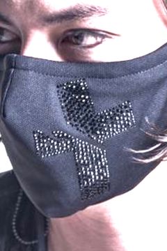 CrossスワロフスキーFaceCover HeavyMesh / Black 【kiryuyrik】