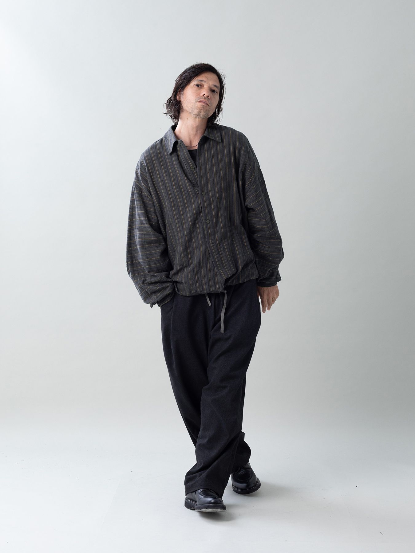 【予約品 5月27日(水) 締切】BRUSH-PULLOVERSHIRTS / オーバーシャツ / ダークブラウン