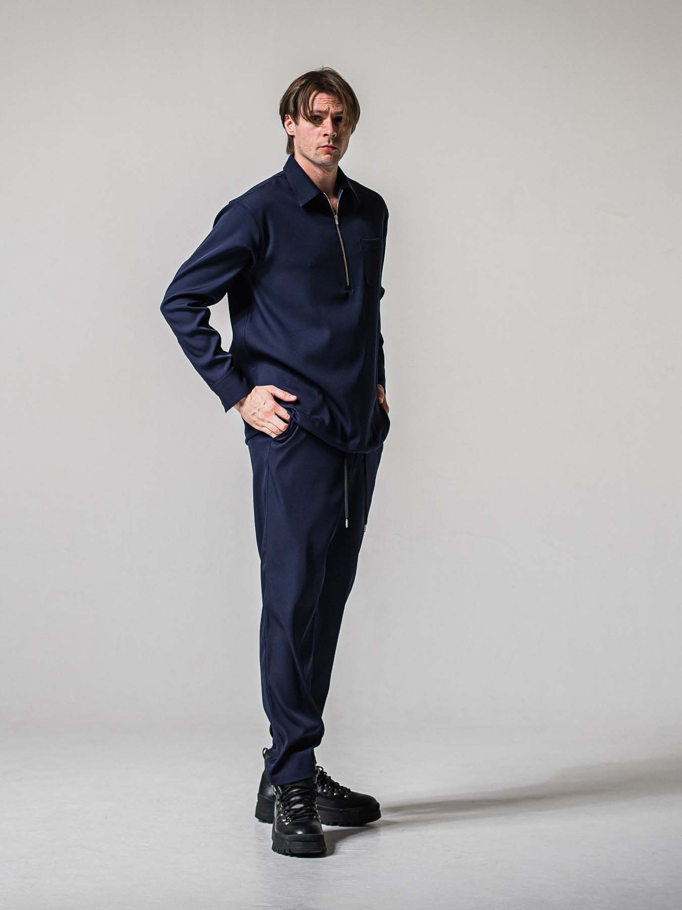 【予約品 11月16日(日) 締切】PAT WIDE EASY PANTS / ワイドイージースラックス / ネイビー