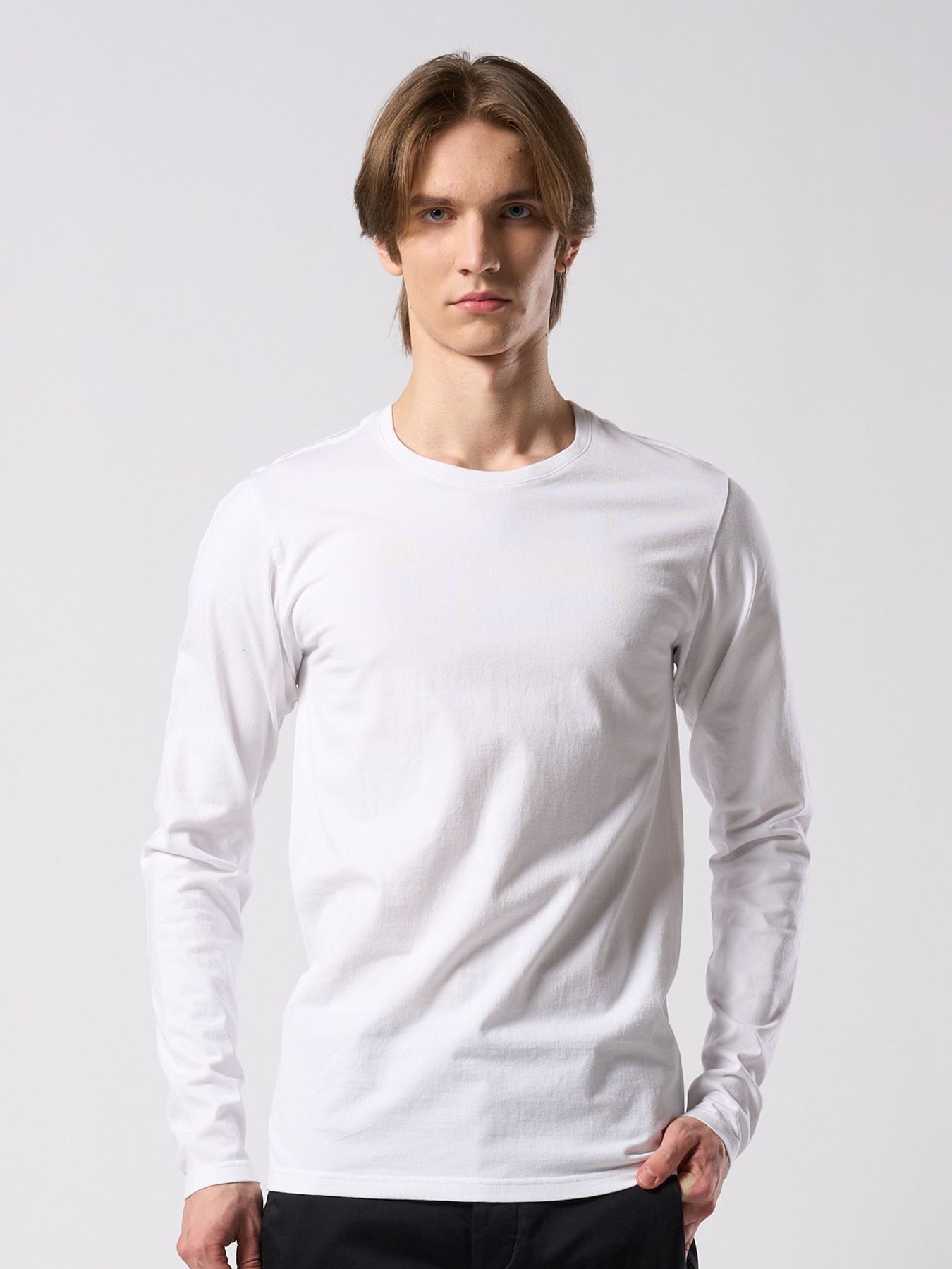 【予約品 4月19日(日) 18時締切】slim basic crew-neck L/S / スリムベーシック クルーネック ショートスリーブ / ホワイト