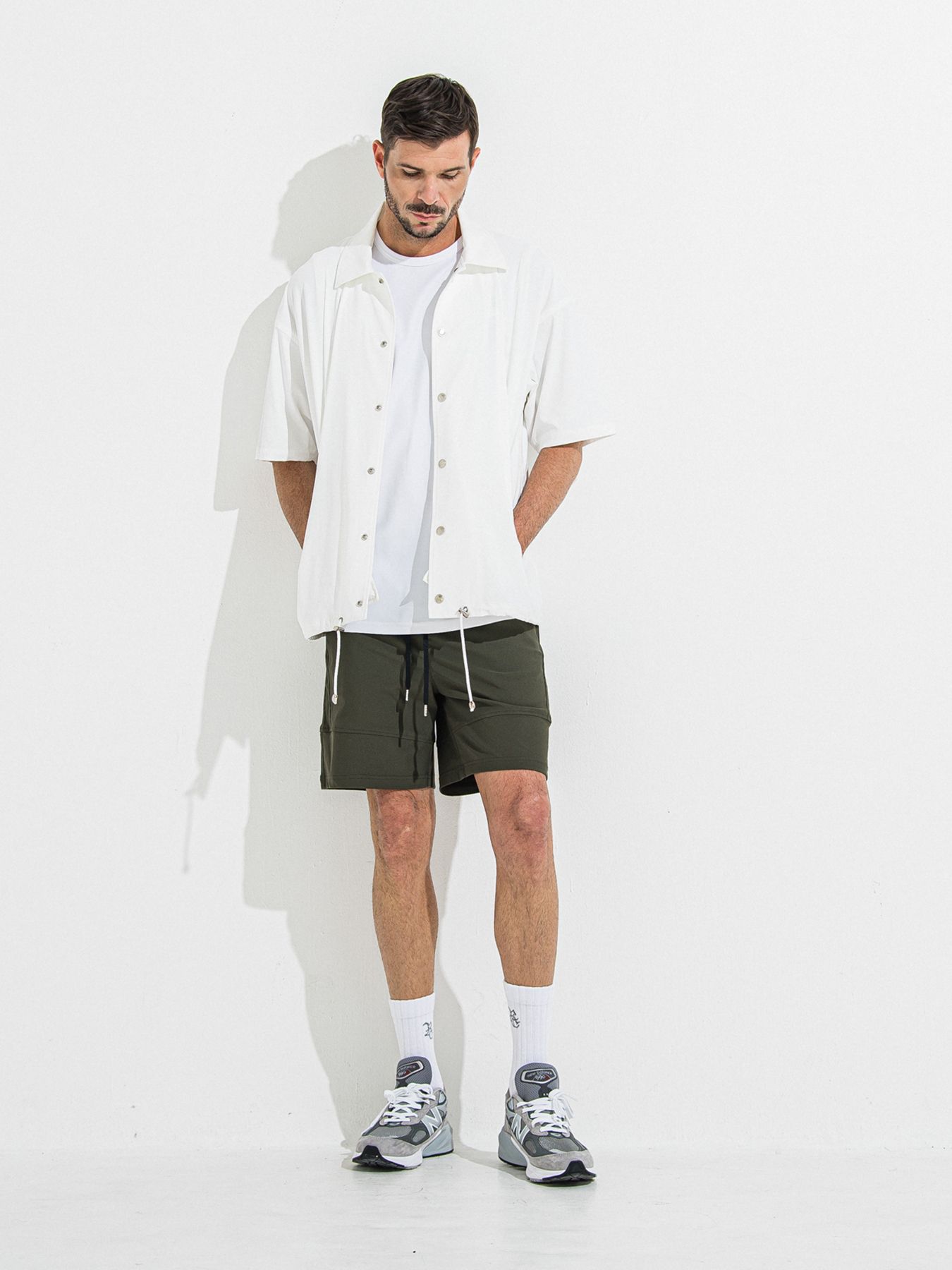 【予約品 】NYLON HALF COACH JACKET / ナイロンハーフコーチジャケット / ホワイト