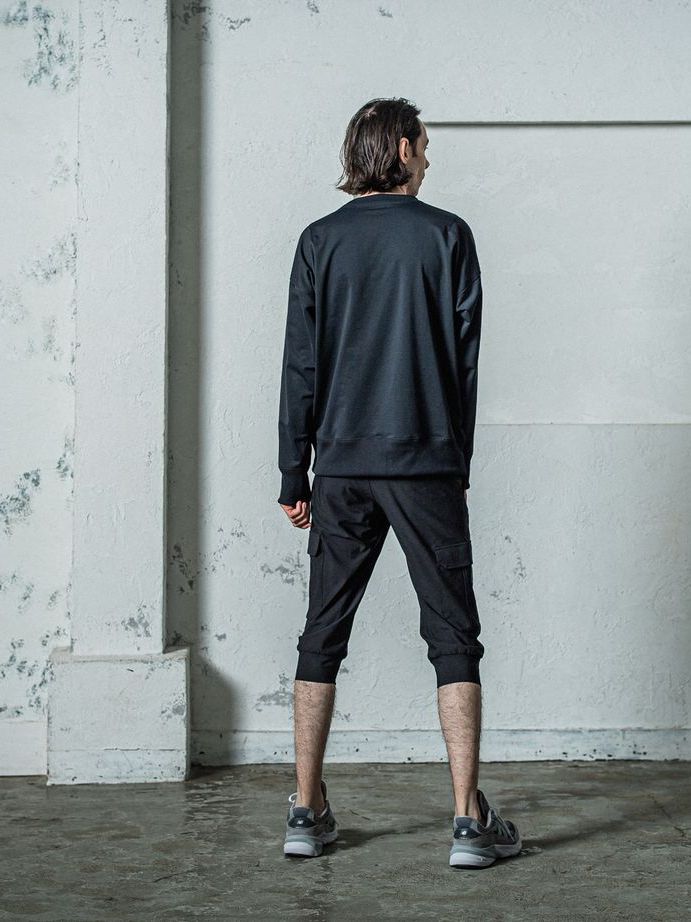 《予約11月17日19時締め》 EX sweat Photo drop trainer / トレーナー / ブラック
