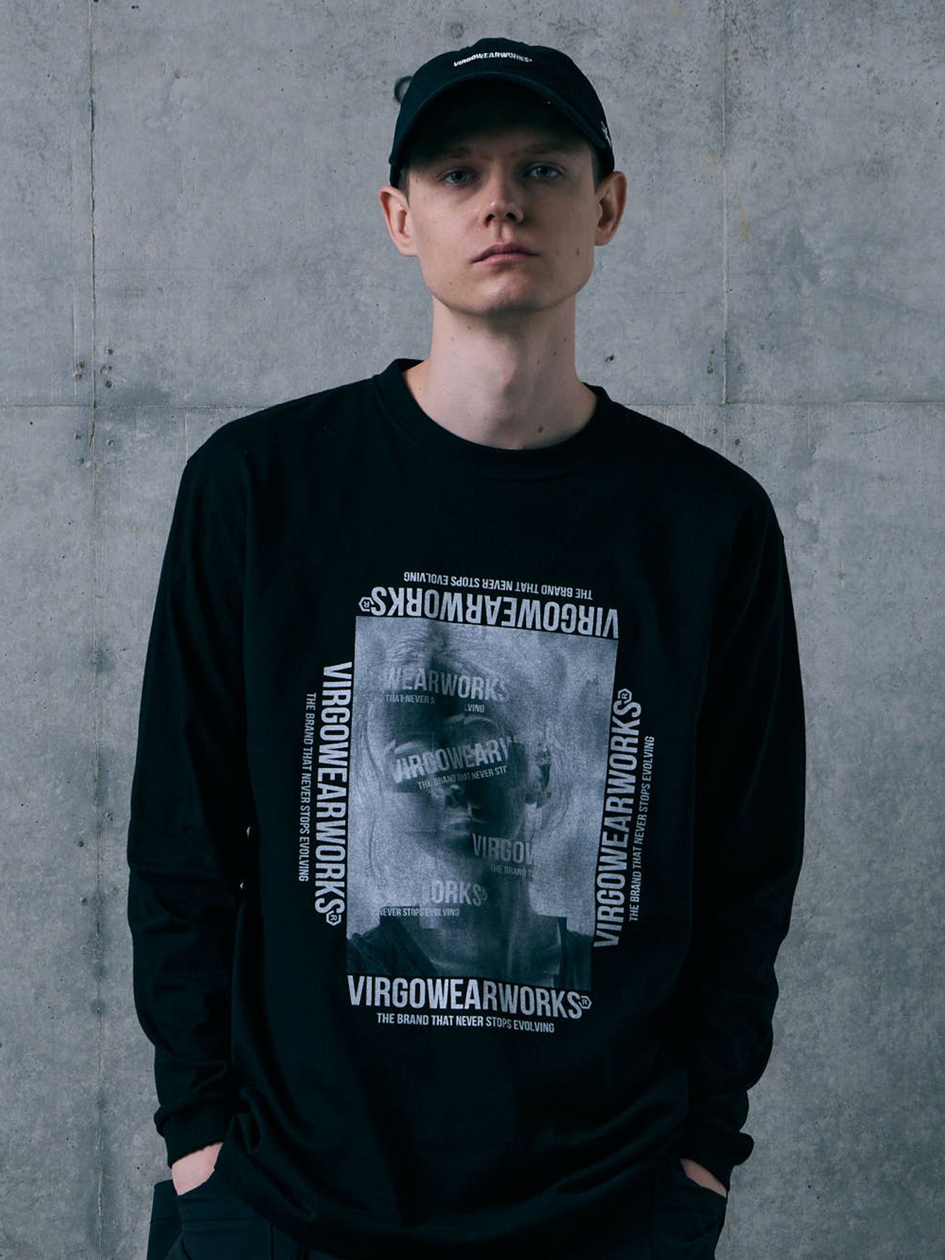 AFTER IMAGE LST / プリント ロングスリーブTシャツ / BLACK