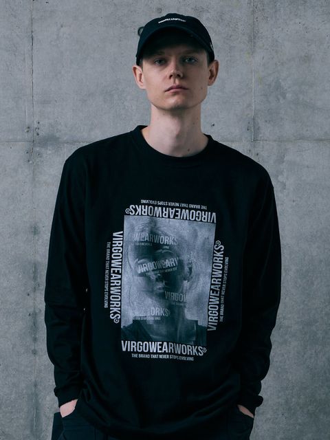 AFTER IMAGE LST / プリント ロングスリーブTシャツ / BLACK