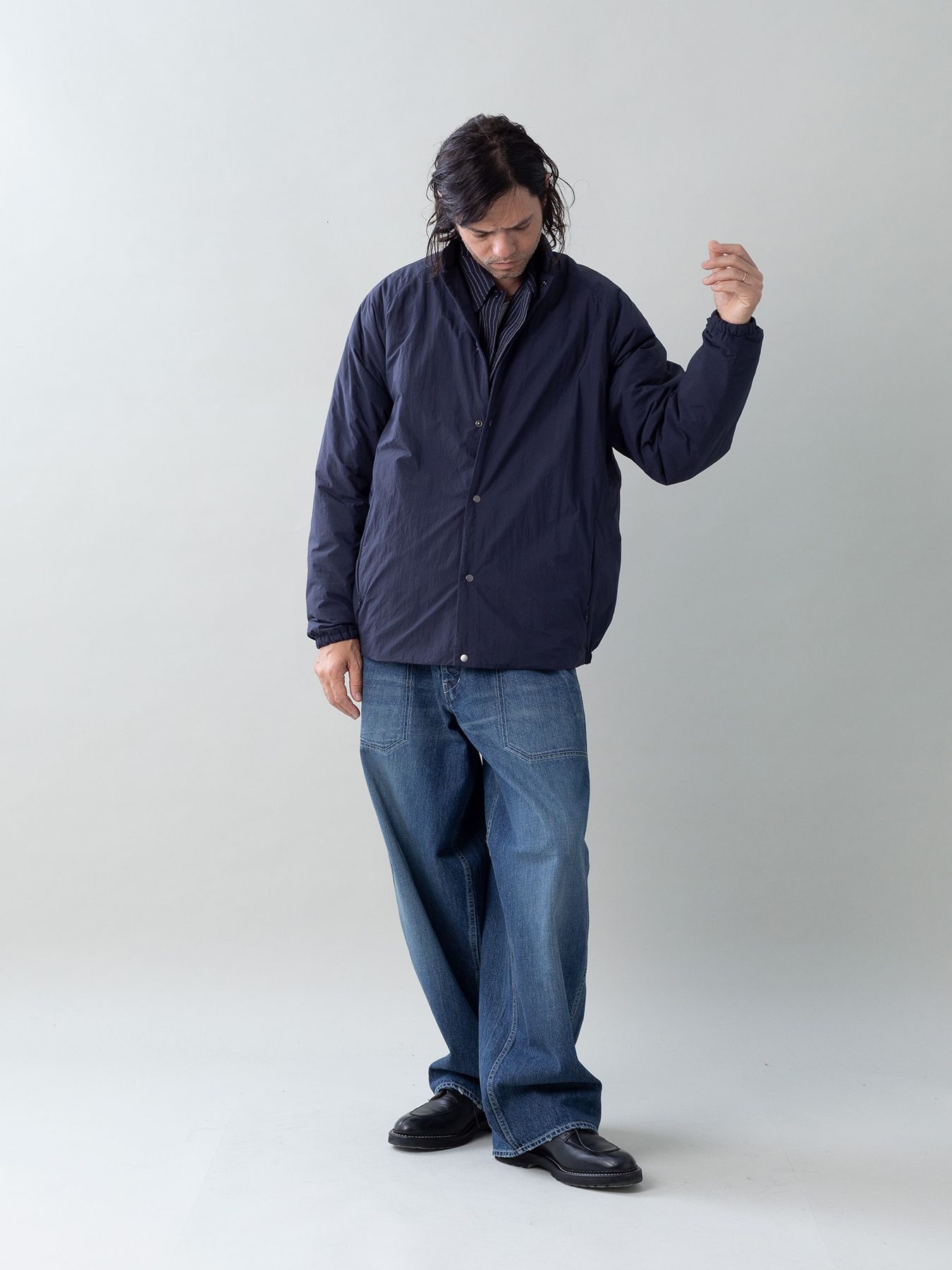 【予約品 5月27日(水) 締切】VEIL-BLOUSON / スタンドブルゾン / ネイビー