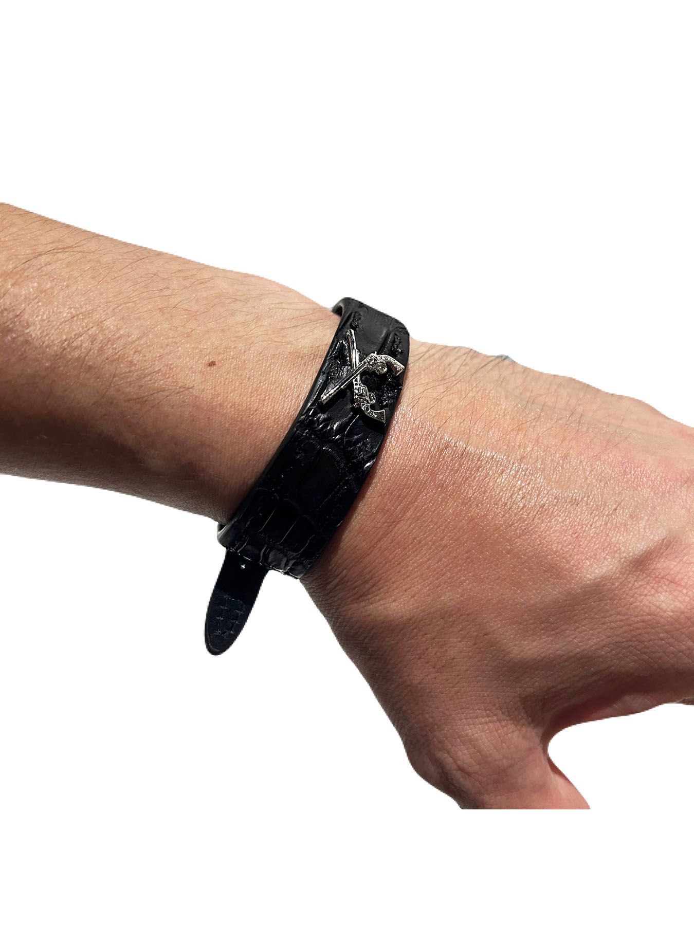 【予約品 8月10日(日) 締切 】CROCODILE WRIST BAND / クロコダイル リストバンド / ブラック