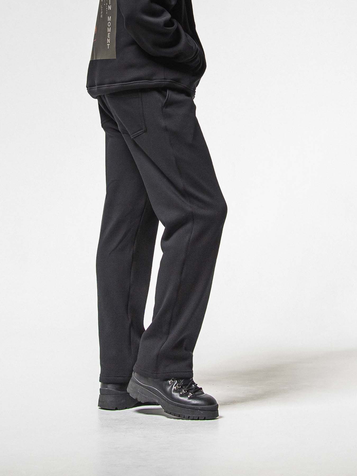 【予約品 8月31日(日) 締切】 VELOURS FLEECE WIDE TUCK PANTS / ベロアフリース ワイドタックパンツ / ブラック