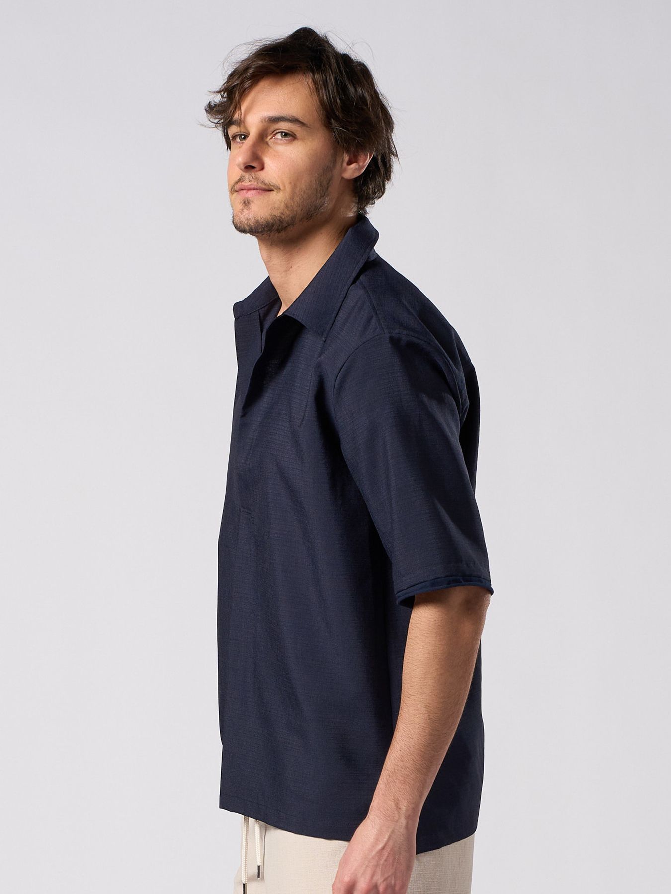 【予約品 1月25日(日) 締切】skipper shirt H/S / スキッパー ハーフスリーブシャツ / ネイビー