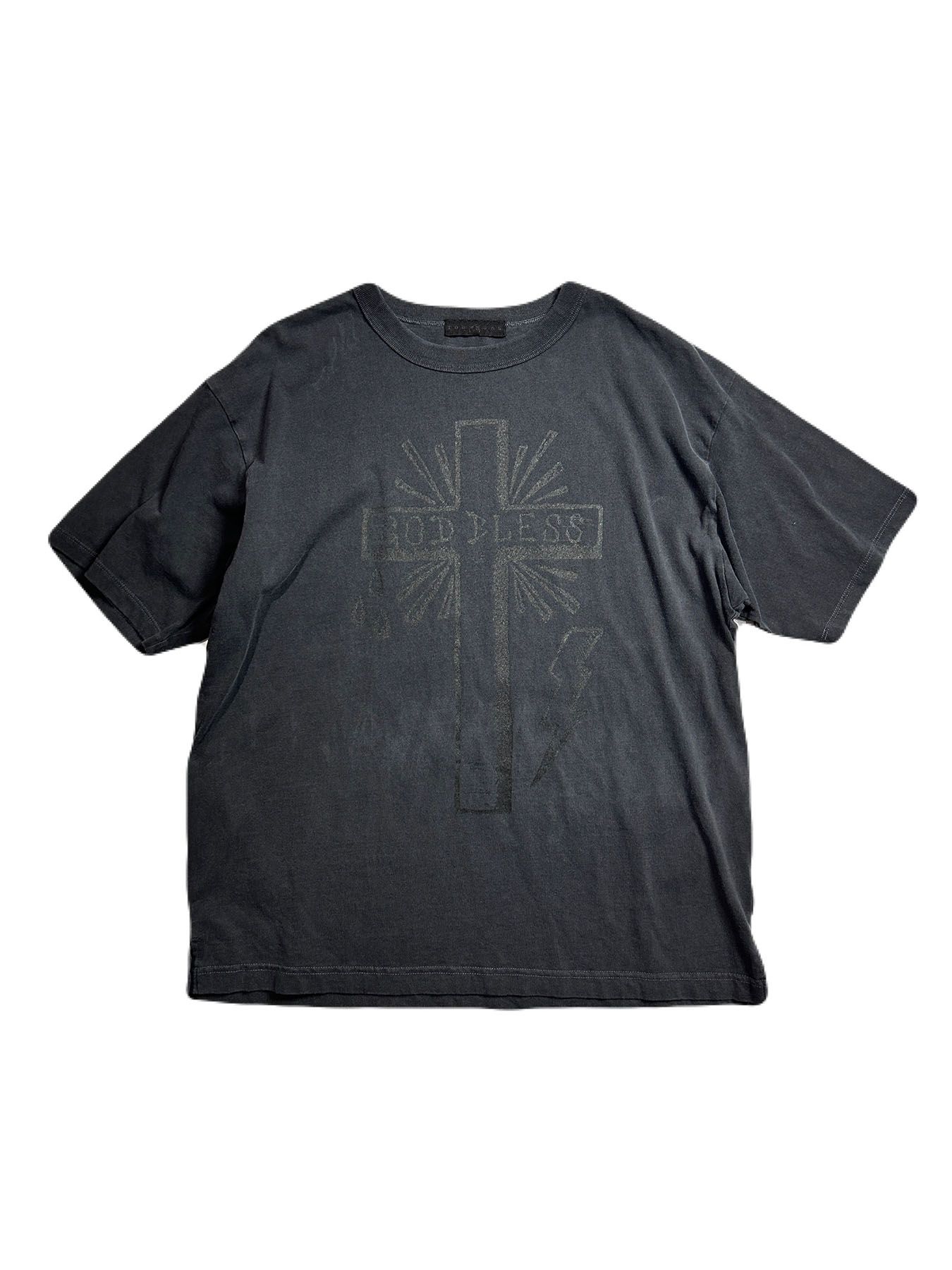 【予約品 8月10日(日) 締切 】CROSS PRINT S/S T / クロスプリント Tシャツ / ブラック×ブラック