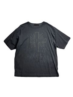 【予約品 8月10日(日) 締切 】CROSS PRINT S/S T / クロスプリント Tシャツ / ブラック×ブラック