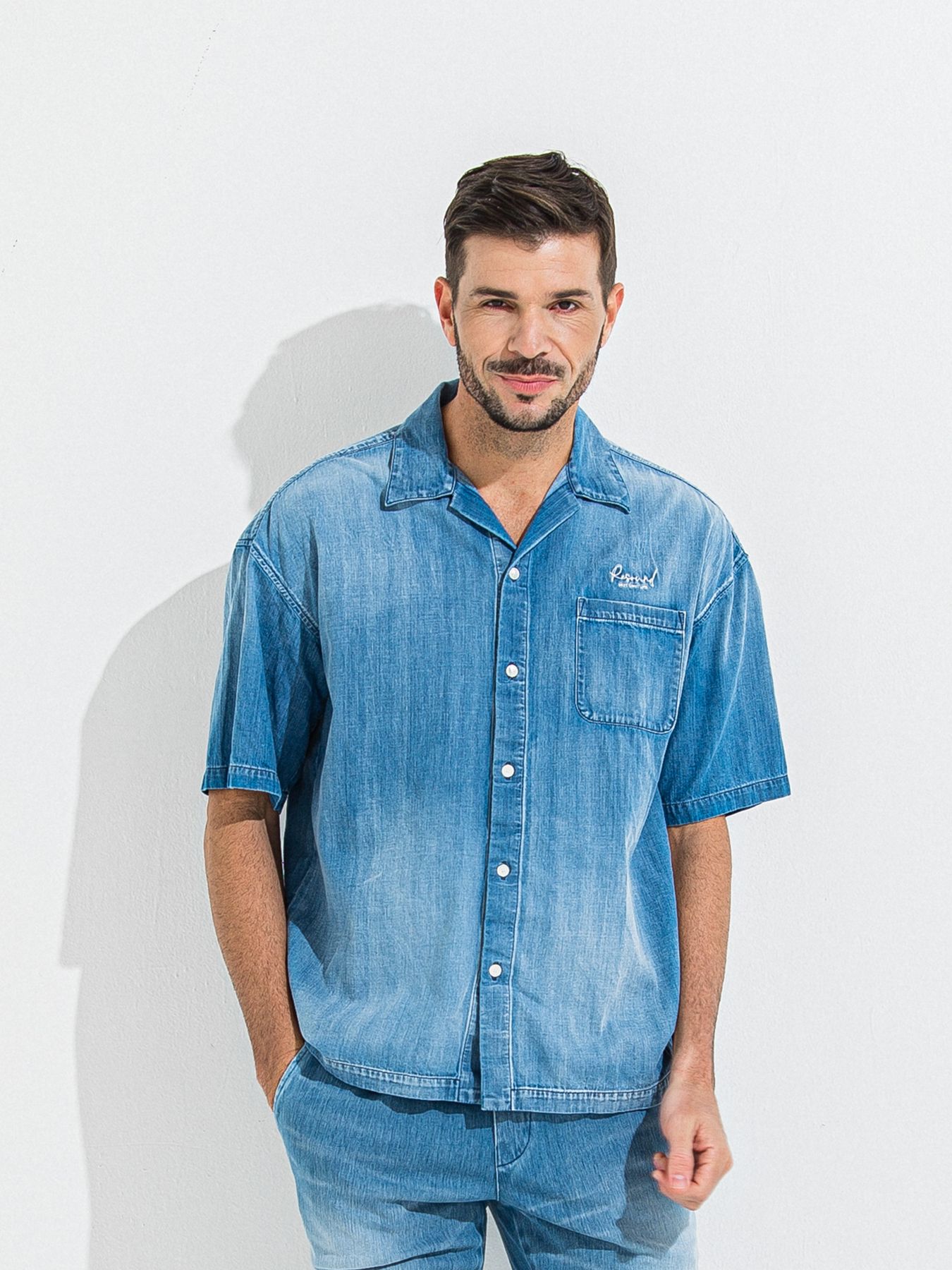【予約品】ZACK HALF DENIM SHIRT / ザックハーフスリーブスリーブデニムシャツ / ライトインディゴ