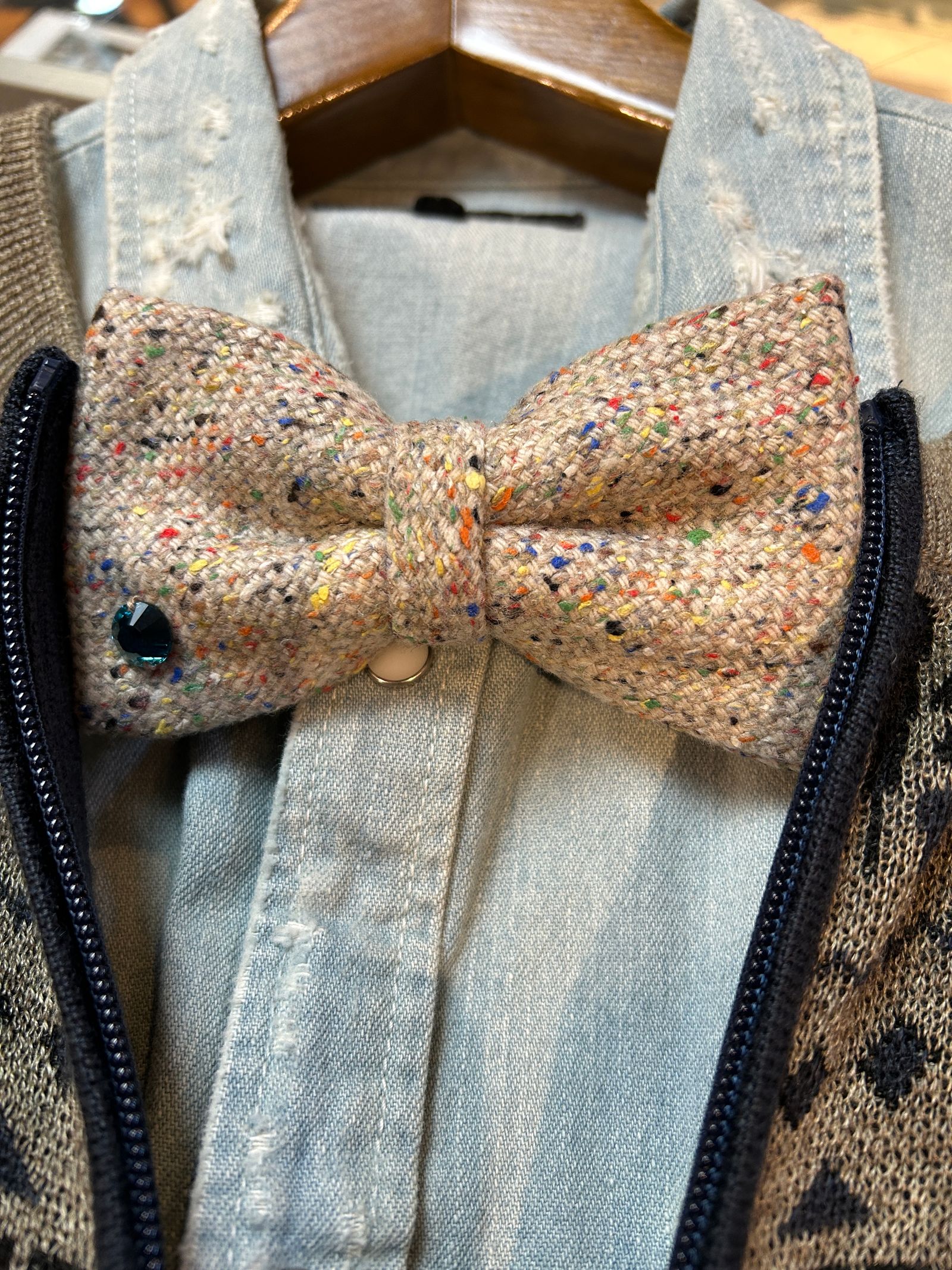 カラーネップツイード ワンタッチ蝶ネクタイ 【A(LeFRUDE)E】