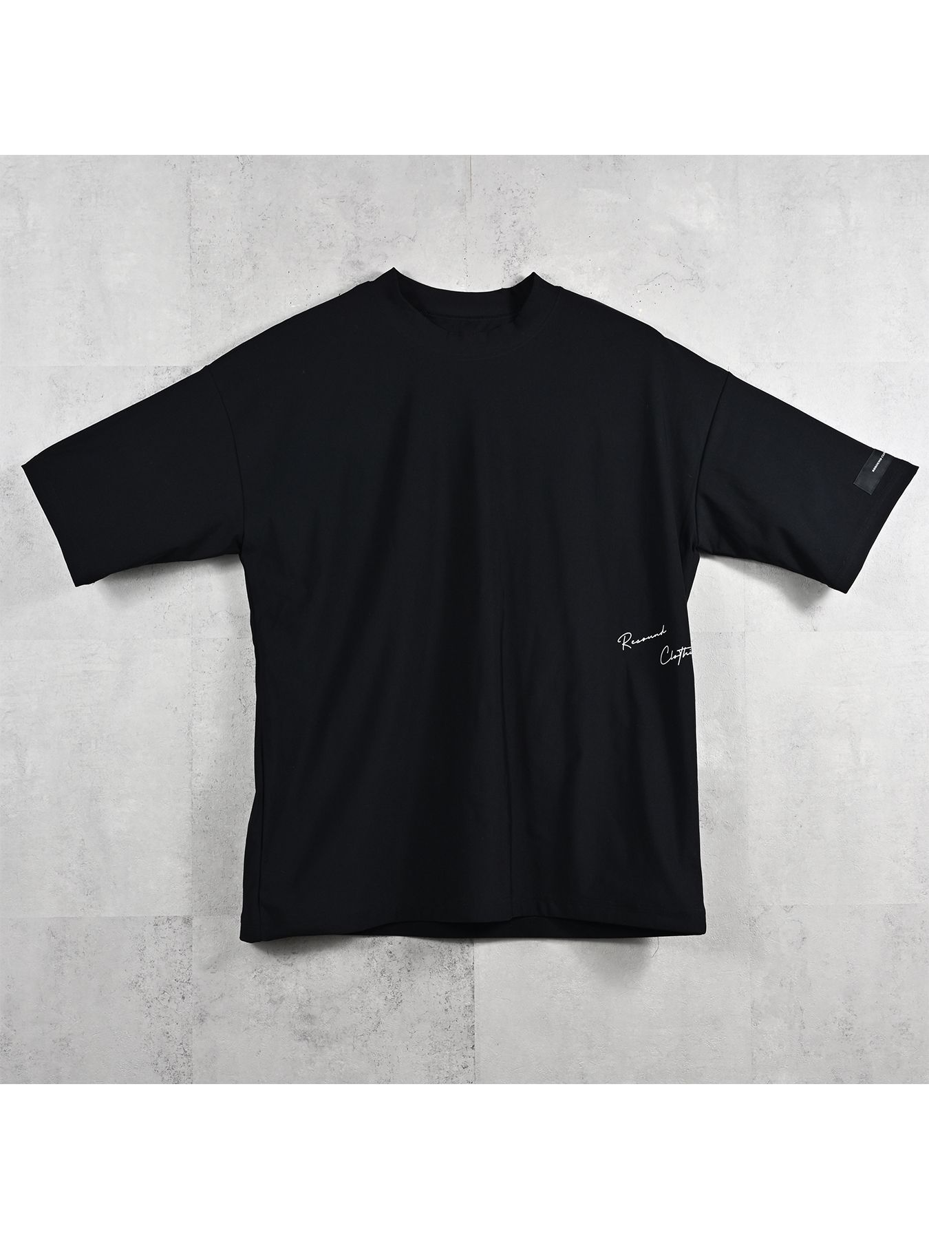 【予約品 11月16日(日) 締切】SIDE RC OVER T / サイドロゴプリント オーバーサイズ ナイロンTシャツ / ブラック