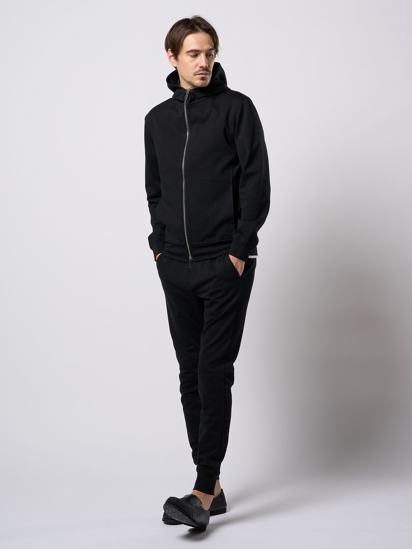 【予約品 9月23日(火) 締切】high neck zip-up parka / ハイネック ジップアップパーカー / ブラック