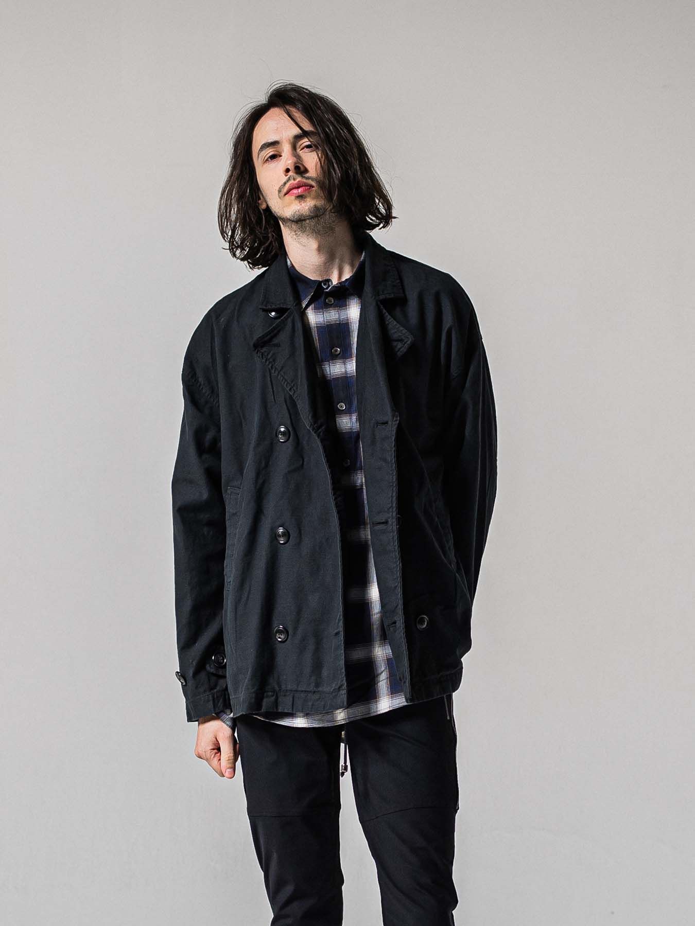 【予約品 11月16日(日) 締切】MV OVER PCOAT / オーバーサイズ ピーコートジャケット / ブラック