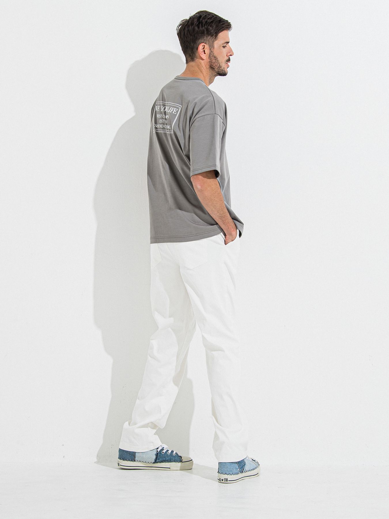 【予約品 】CREW OVER TEE /  クルーオーバーサイズTシャツ / グレー