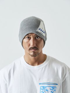 (予約品)  muta A Logo Back Pool Knit Cap / ニットキャップ / グレー 【Acanthus×muta】 9月下旬頃入荷予定