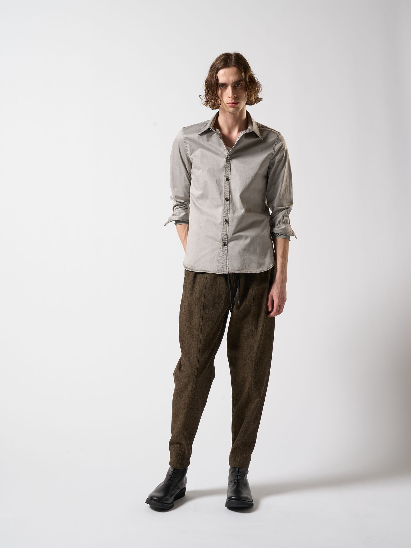 shirt standard(garment dye) / シャツ / ライトグレー