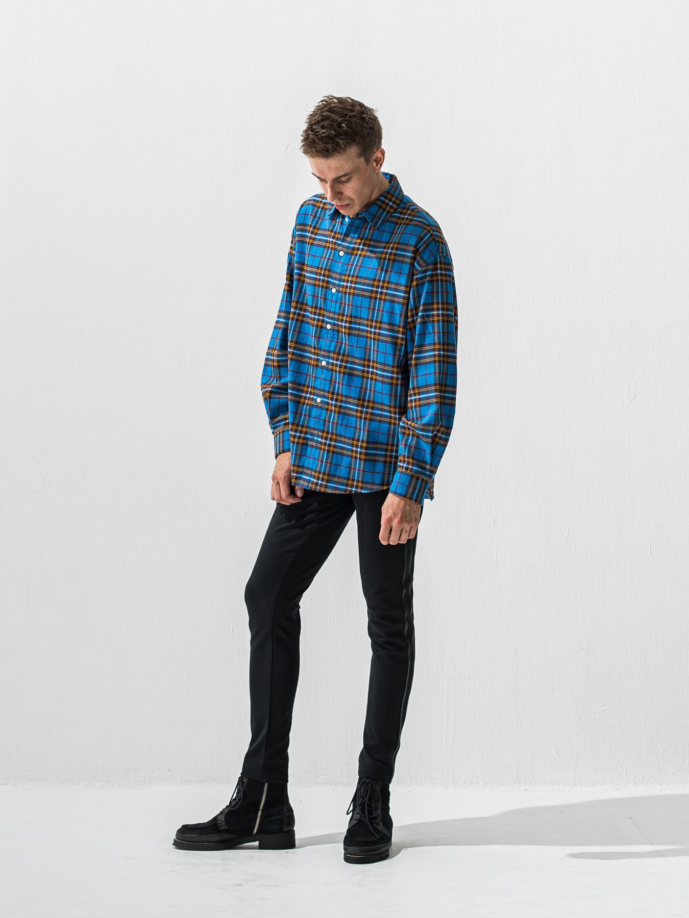 【予約品 9月6日(日) 締切】FLANNEL JACK SHIRTS / オーガニックコットン フランネルチェック ジャックシャツ / ブルー