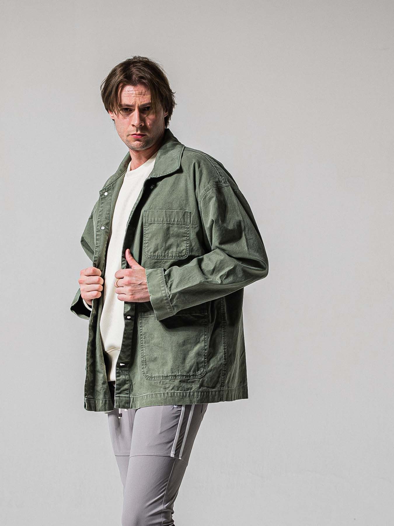 【予約品 11月16日(日) 締切】RC COVER ALL / ミリタリーキャンバス カーバーオールジャケット / ダークカーキ