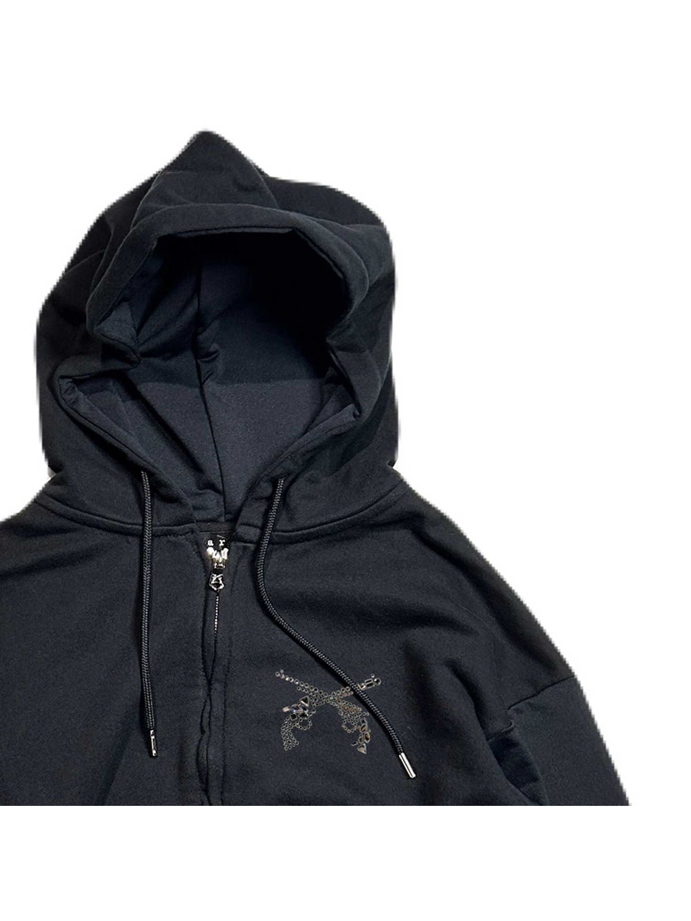 【予約品 8月10日(日) 締切 】WOMENS CROSSGUN CRY HOODIE / クロスガンクリスタル フーディー / ブラック