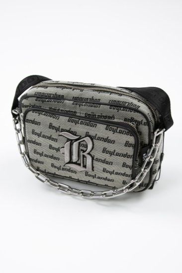 CHAIN DESIGN SHOULDER BAG / グレー 【BOY LONDON】