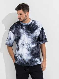 MARBLE RASH OVER T / ラッシュガード マーブルオーバーサイズTシャツ / ブラック