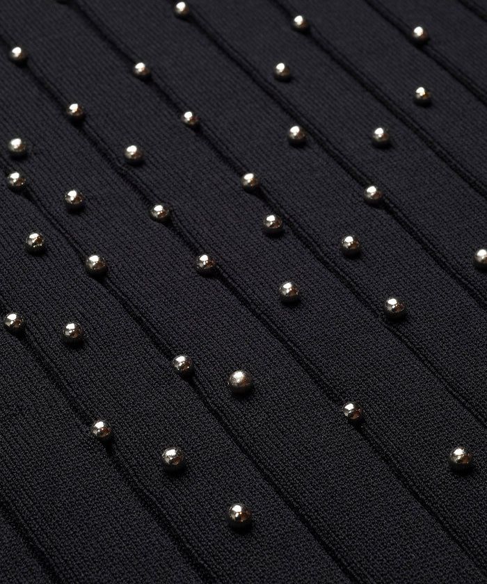 スタッズニットプルオーバー BLACK【NO ID.】