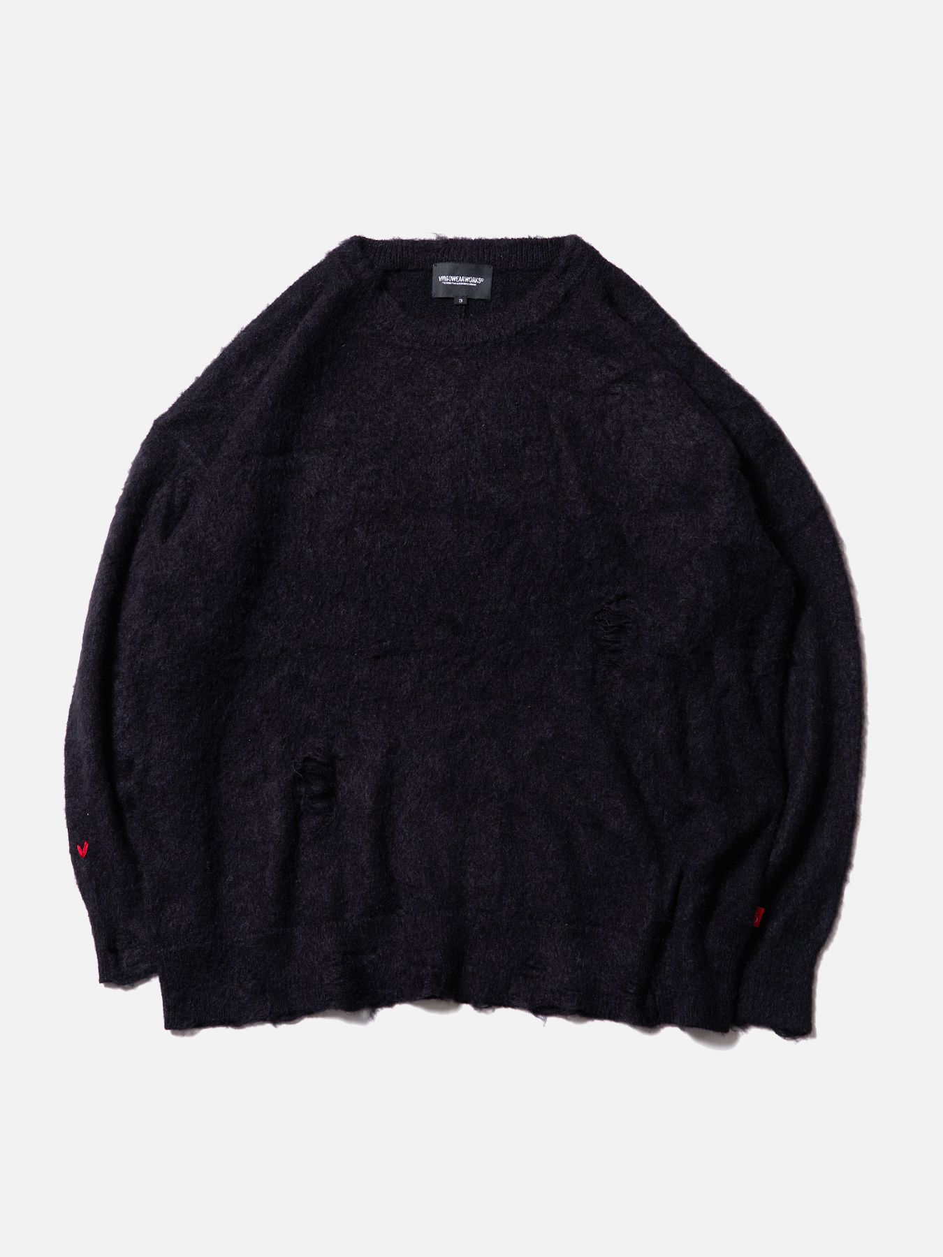 NANCY MOHAIR / モヘア クルーネックニット / BLACK