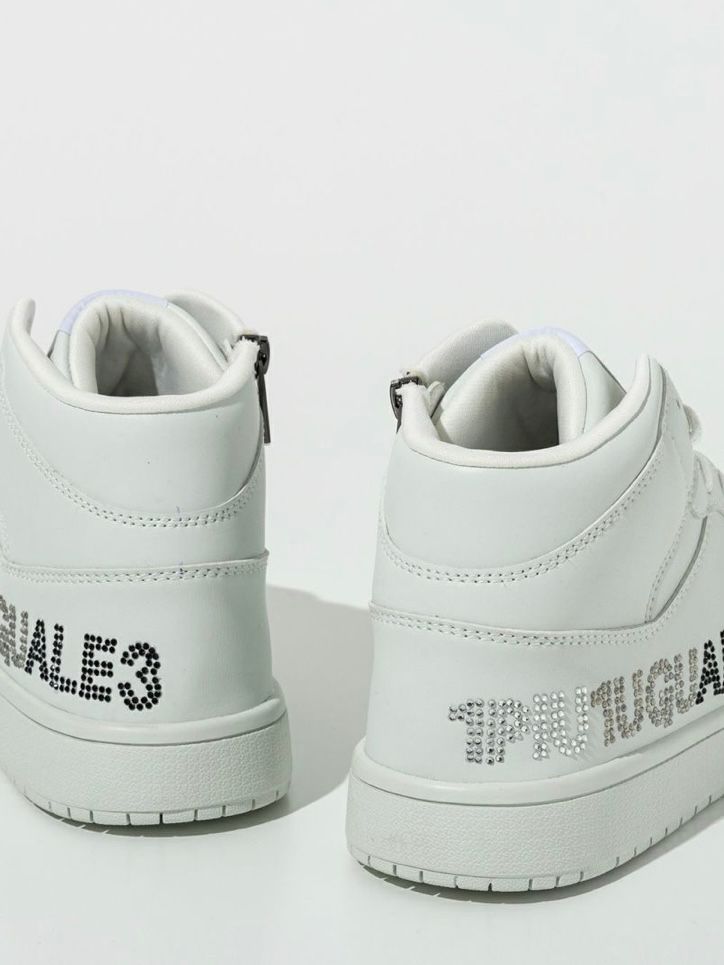 ラインストーンロゴハイカットスニーカー / ホワイトUSX-26007