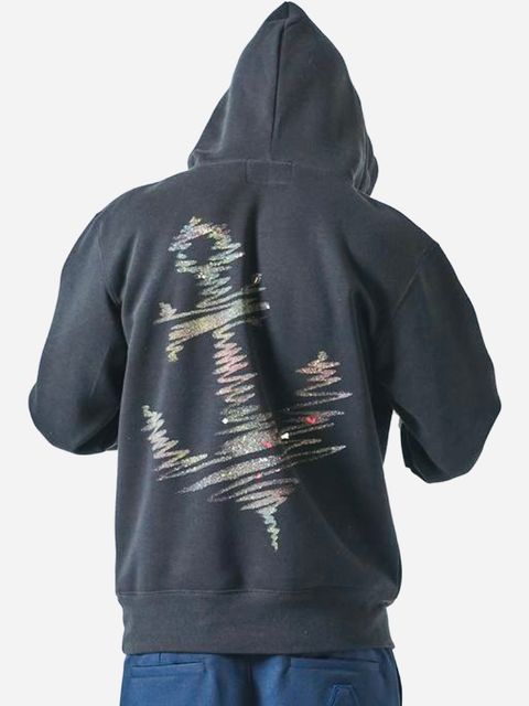 muta Anchor Splash LogoHooded Sweatshirtスプラッシュペイント / スウェットパーカー / ブラックムータマリン 【Acanthus×muta MARINE】