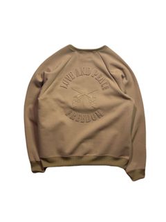 【予約品 3月9日(月) 18:00 締切】RAZORCUT EMB SWEAT / レザーカット クロスガン アップリケ スウェット / ベージュ