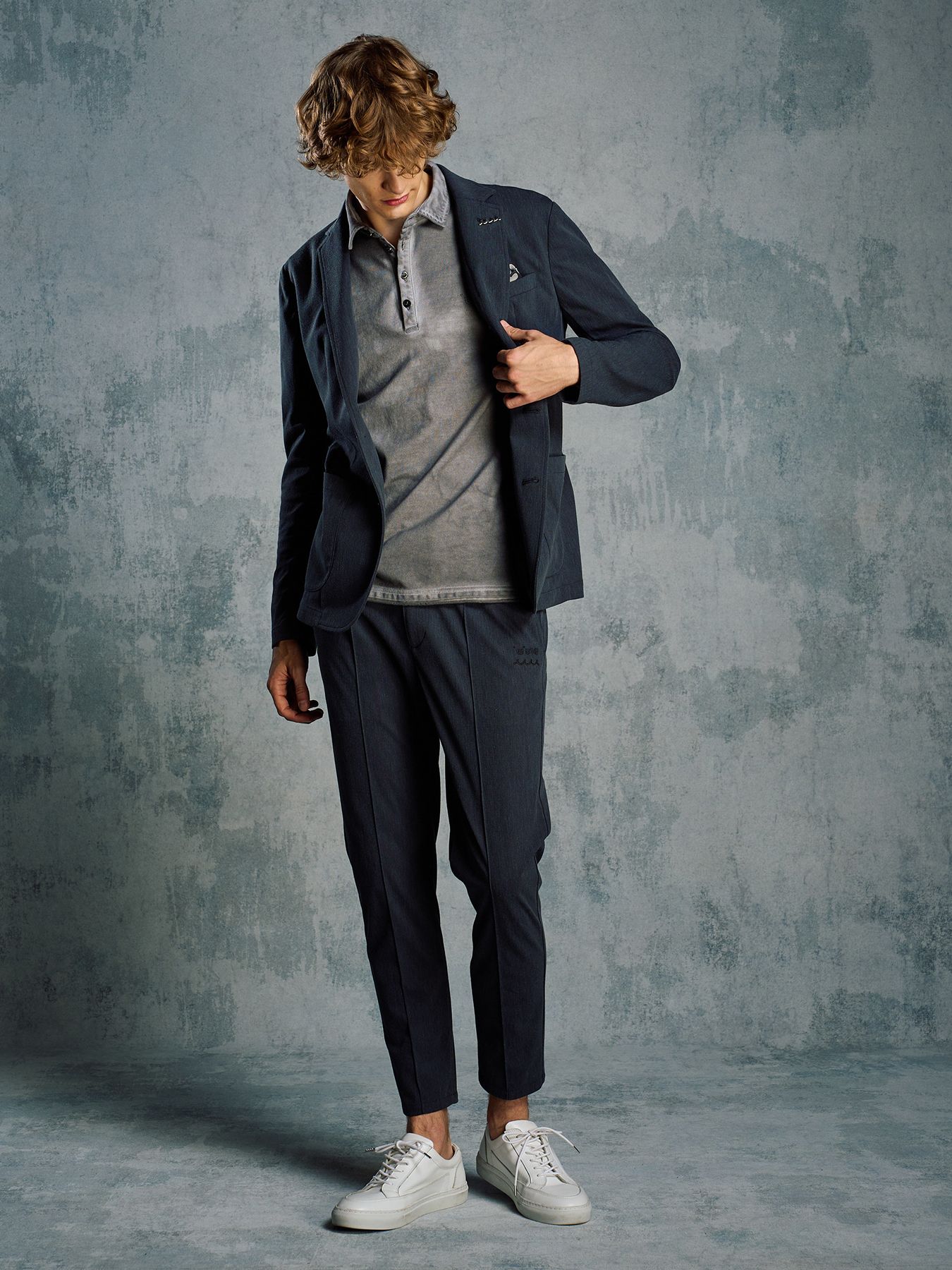 【予約品 1月25日(日) 締切】muta × wjk collection：cut-off polo S/S (printed) / カットオフ ポロ ショートスリーブ / ダークグレー