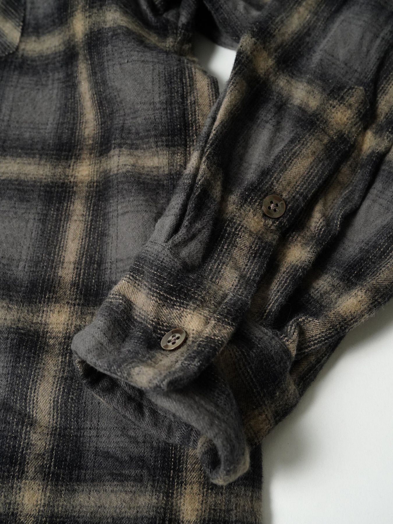 【予約品 7月5日(日) 締切】HAZE FLANNELSHIRTS / フランネルチェックシャツ / チャコール
