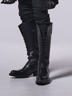 《予約品》 LaceUpLongBoots / レースアップロングブーツ5cmヒール / ブラック