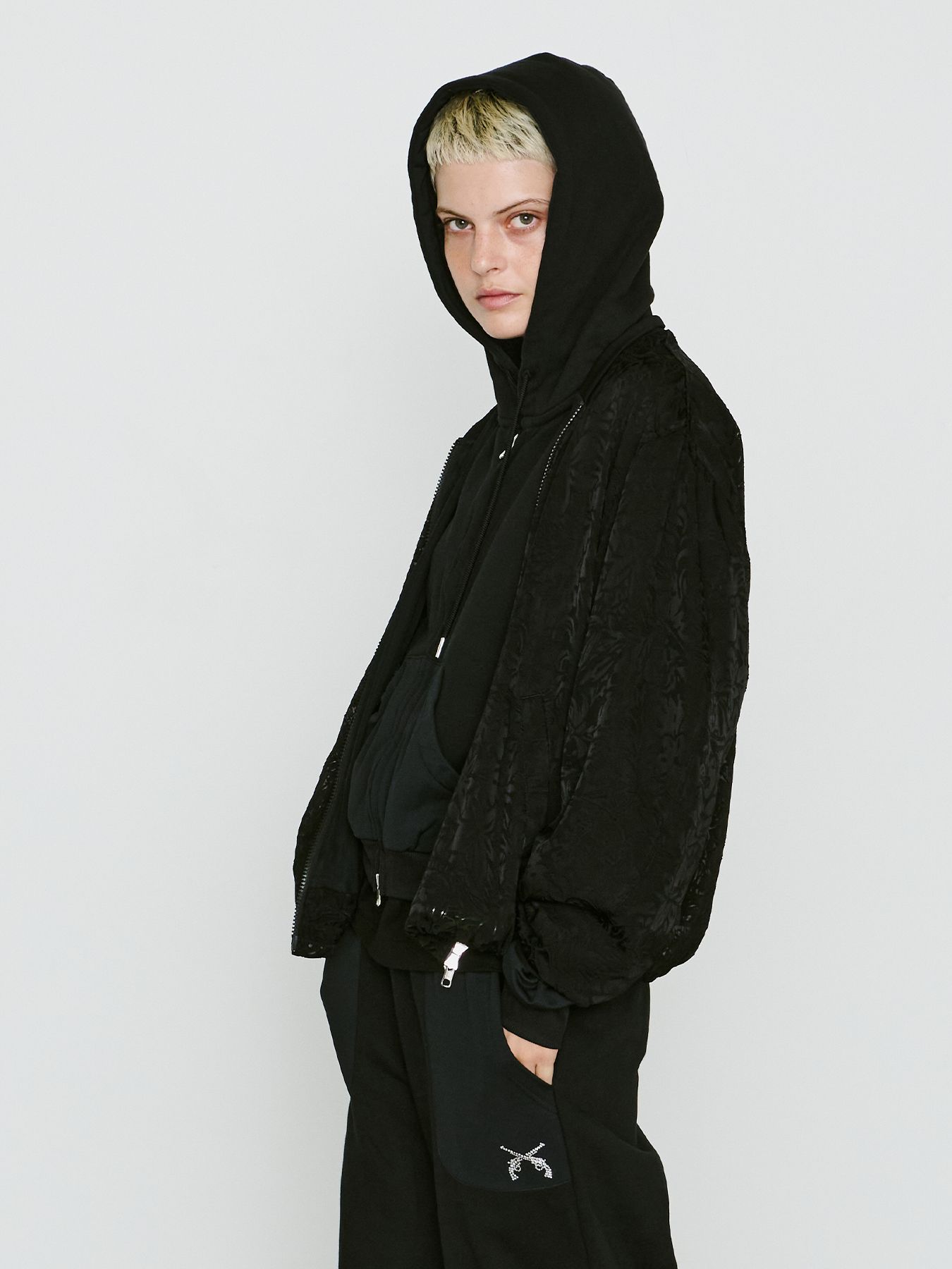 【予約品 8月10日(日) 締切 】WOMENS BALL CHAIN HOODIE / ボールチェーン フーディー / ブラック