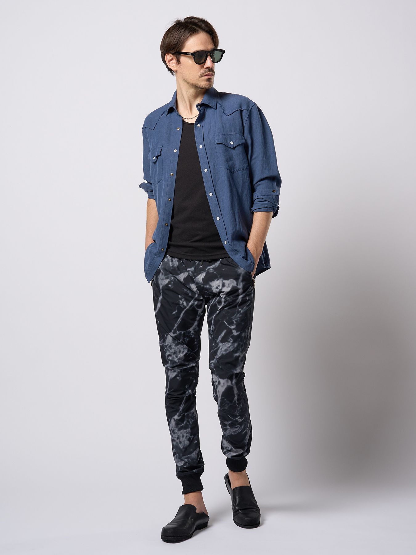 【予約品 9月23日(火) 締切】combination slip-on shoes / コンビネーション スリッポンシューズ / ブラック
