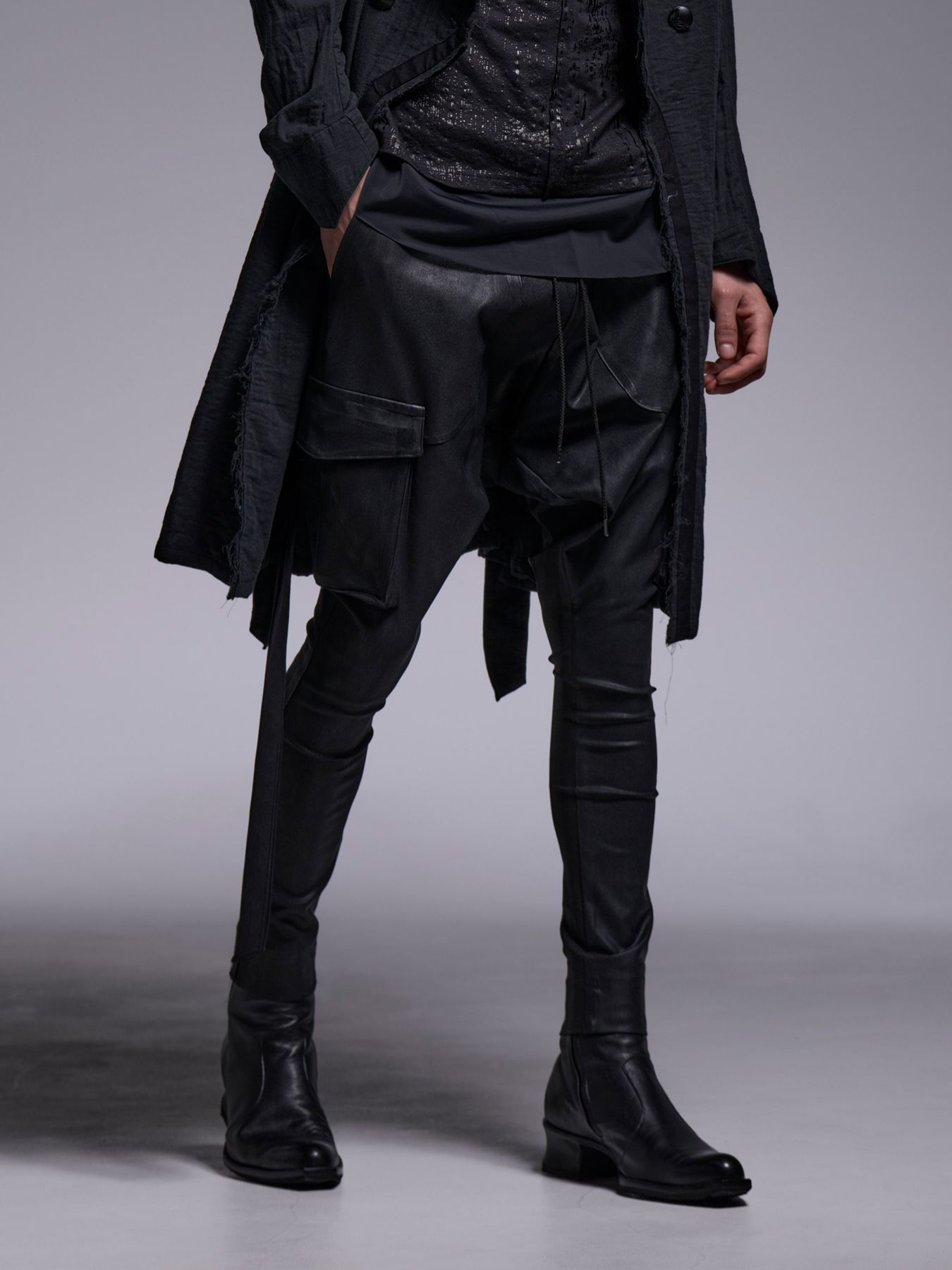 【予約品 1月4日(日) 締切】Coating Sarrouel Pants / コーティング サルエルパンツ / ブラック