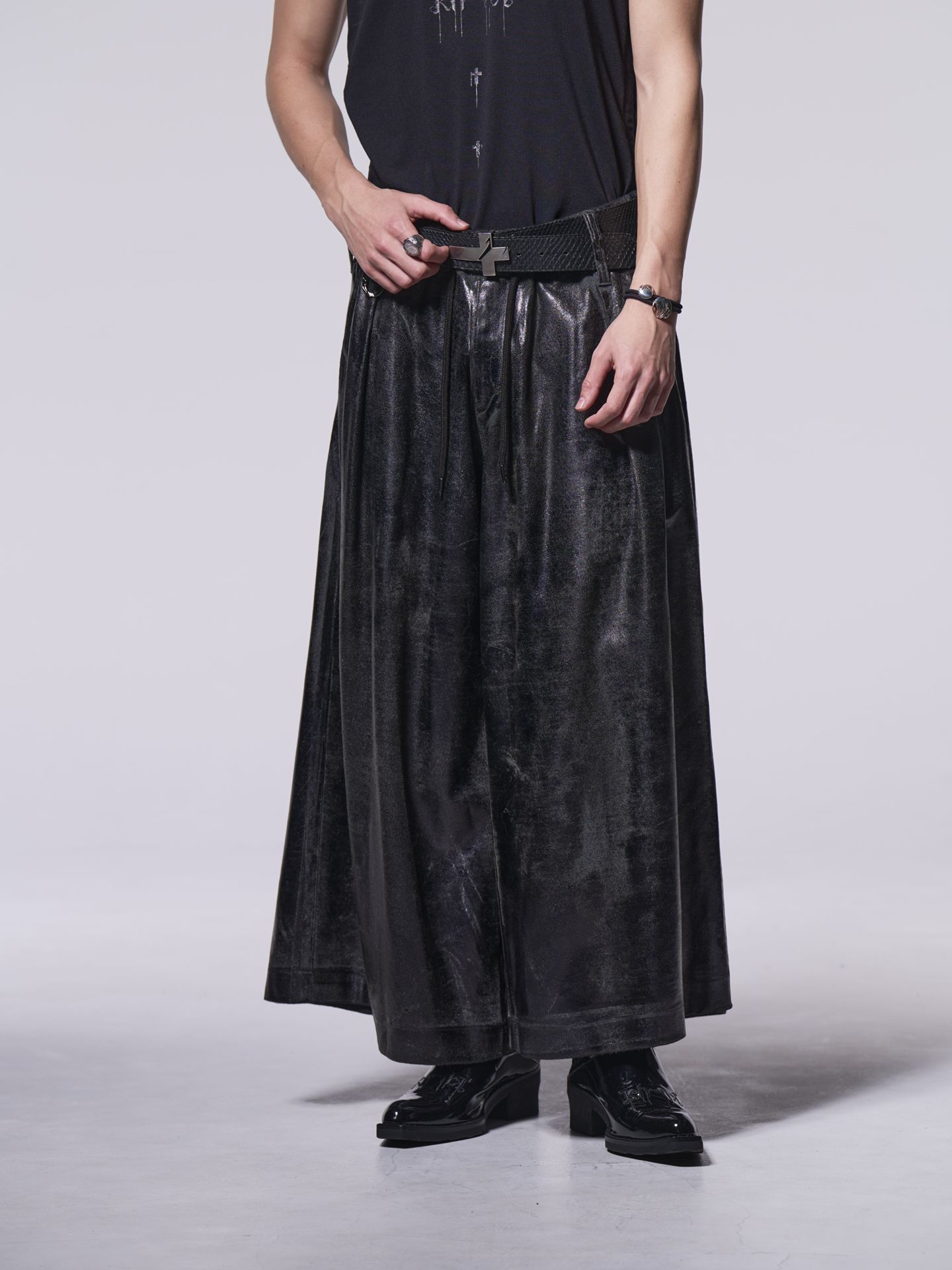 《予約品》 HAKU ジャージWideTuckSlacks / ワイドタックスラックス / ブラック