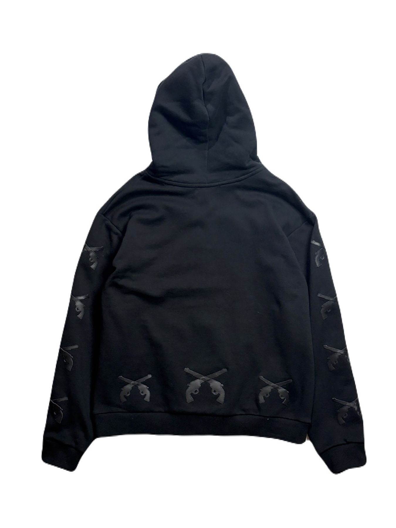 【予約品 3月9日(月) 18:00 締切】LEATHER PATCH HOODIE / レザーパッチ ジップフーディ / ブラック