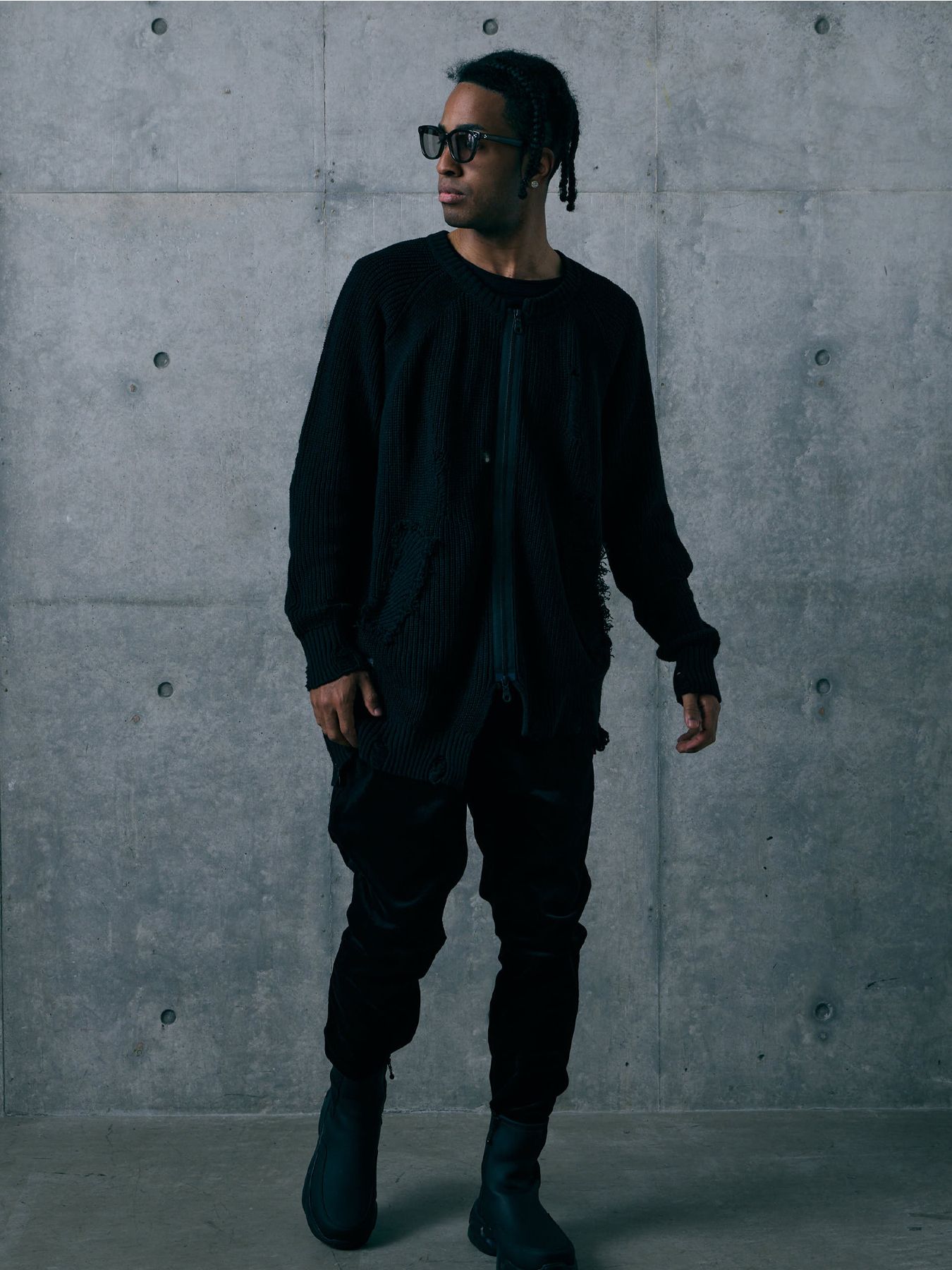 VICIOUS CARDIGAN / ミドル丈カーディガン / BLACK