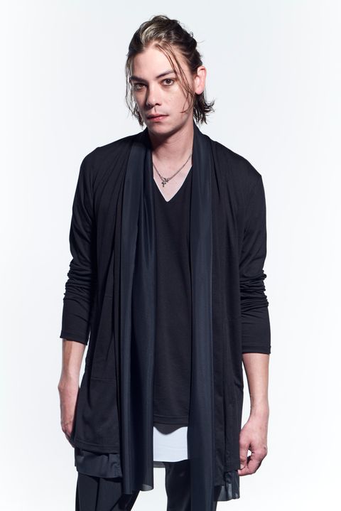 LayeredCardigan カーディガン BEA TENJIKU+TetKnit / Black&Black 【kiryuyrik】