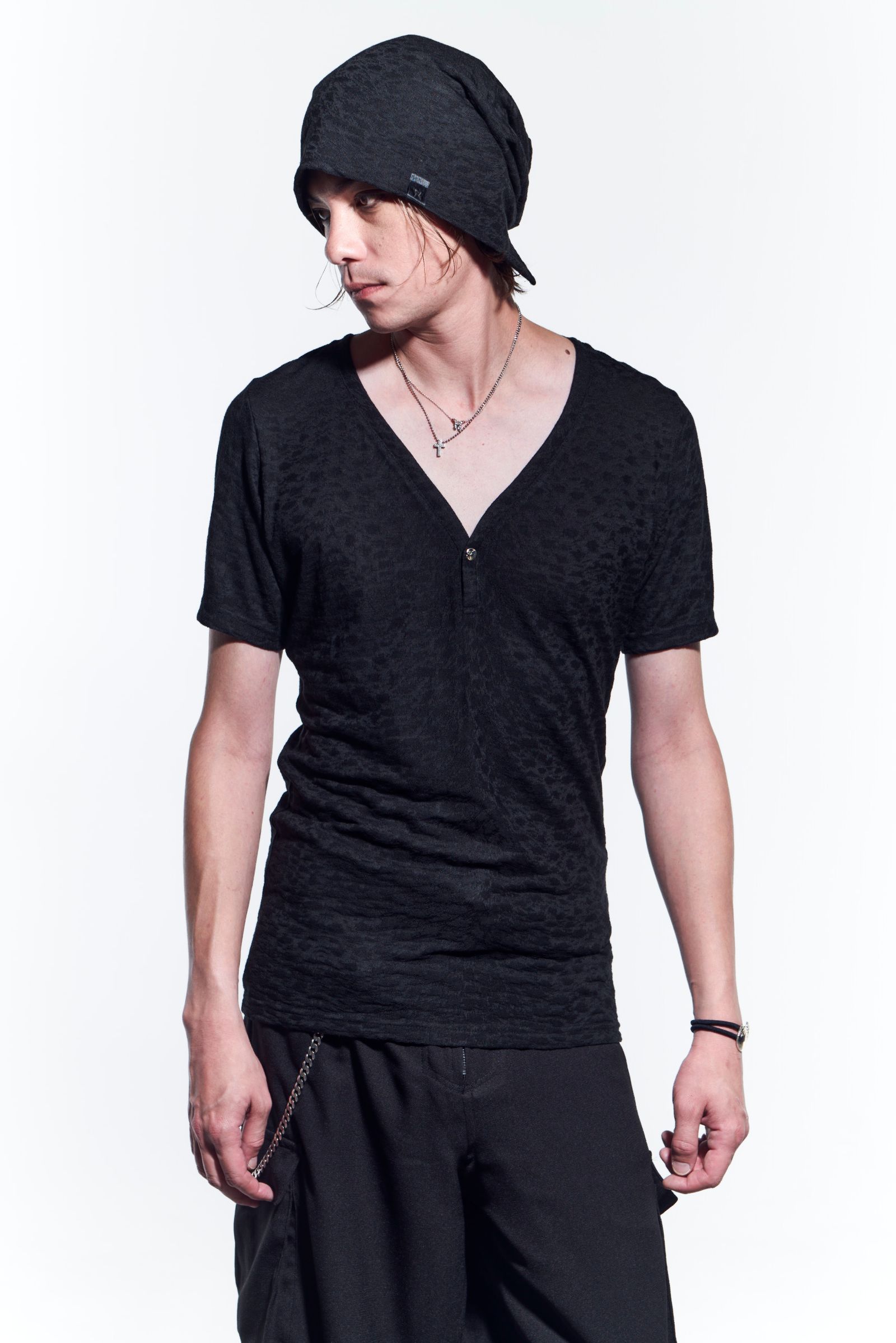 《予約品》 Henry V-Neck T-Shirts Tシャツ LeopardJQD / Black 【kiryuyrik】 4月入荷予定