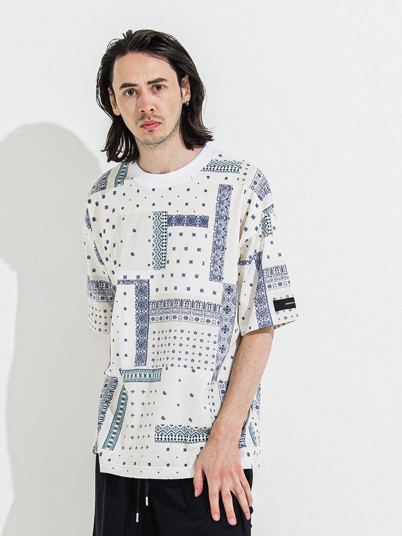 【予約品 】BANDANA OVER TEE / バンダナオーバーサイズTシャツ / ホワイト